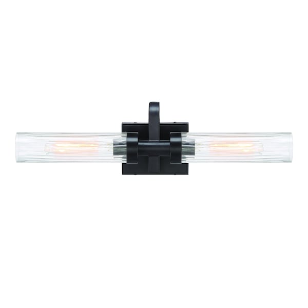 Designers Fountain Braden 24in 3-Light Iron Graphite Modern Indoor Vanity Light with Clear Striated Glass Shades 95003-IG - main